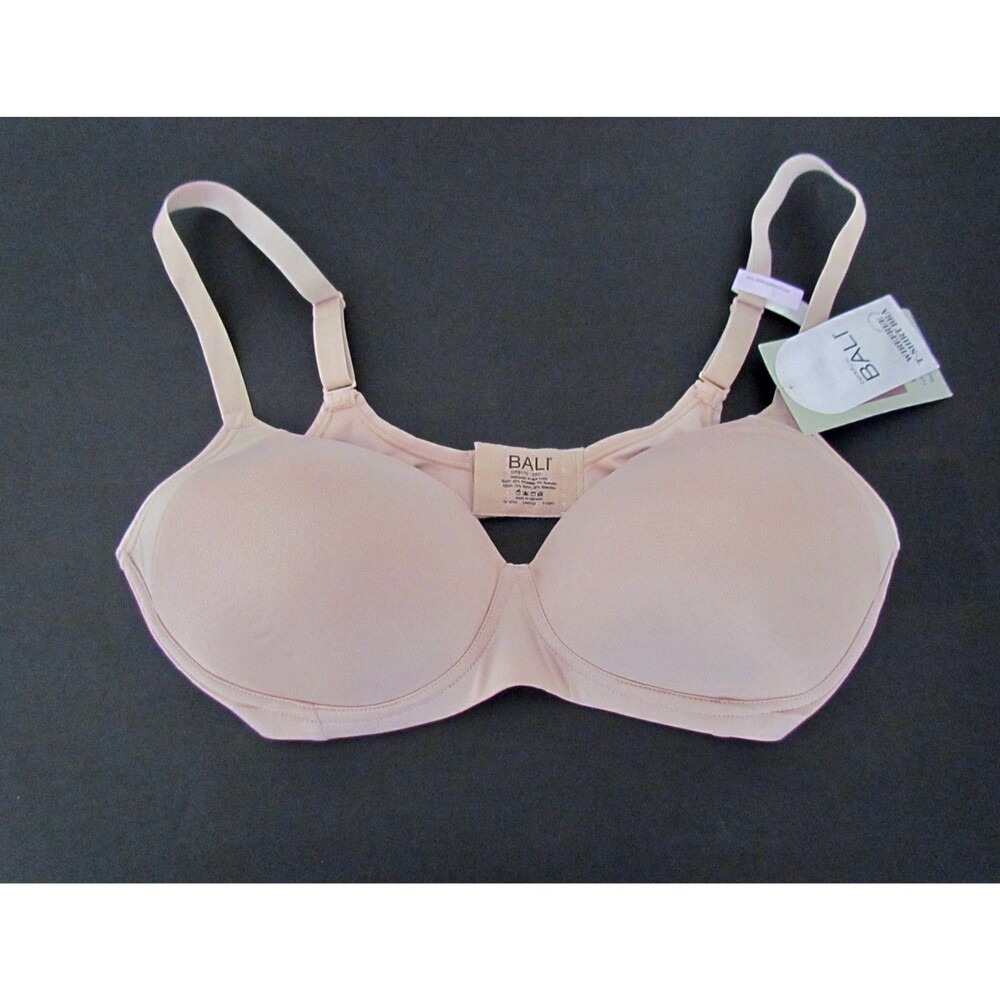 Bali 38D T-Shirt Bra Tan Wireless Adjustable Full Coverage NEW